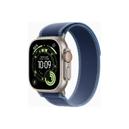 Apple Watch Ultra 3 GPS + Cellular 49mm Natural Titanium Case with Blue/Bright Blue Trail Loop - S/M | Apple