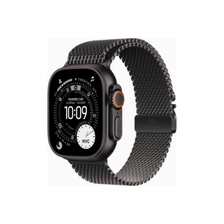 Apple Watch Ultra 3 GPS + Cellular 49mm Black Titanium Case with Black Titanium Milanese Loop - Large | Apple