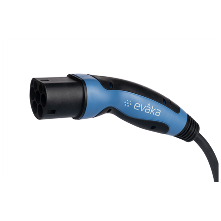 Evaka EV charging cable Type2-Type2, 22 kW, 32 A, 5x6 mm2, 1x0.5 mm2, 5 m | EVA503325 | Black