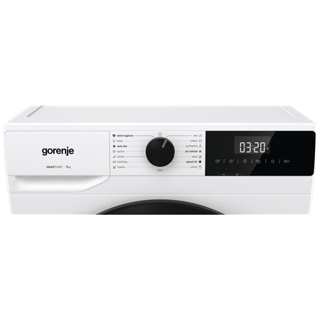 Gorenje Dryer Machine | D2HNE7E | Energy efficiency class E | Front loading | 7 kg | Heat pump | LED | Depth 51 cm | White