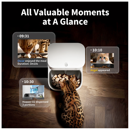 PETKIT YumShare Dual-hopper 2 Automatic Feeder with Camera | Capacity 5 L | Material ABS, 304 stainless steel | White