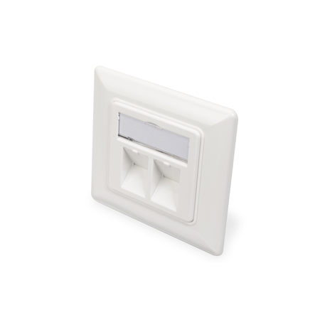 Digitus | Wallplate for Keystone Modules, German type, middle plate 50x50 mm, frame 80x80 mm | DN-93801-1