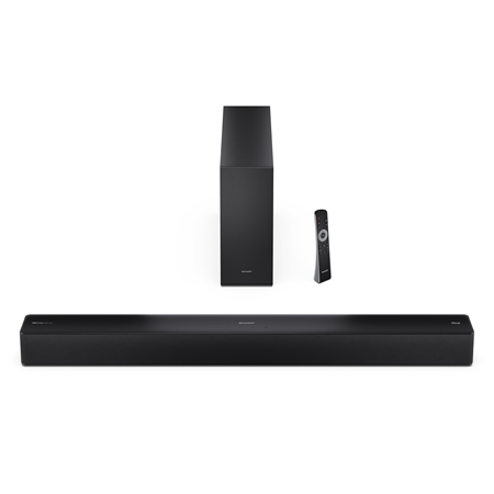 Sharp 2.1 Dolby Atmos/DTS Virtual:X Soundbar with Slim Wireless Subwoofer | HT-SBW310 | 330 W | Bluetooth | Black | Wireless con
