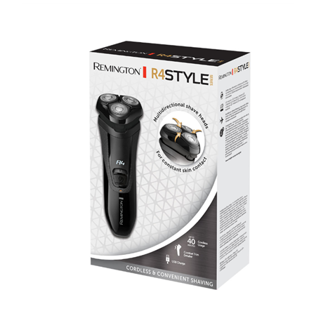 Remington Shaver | R3600 R4 Style Series | Operating time (max) 40 min | Black
