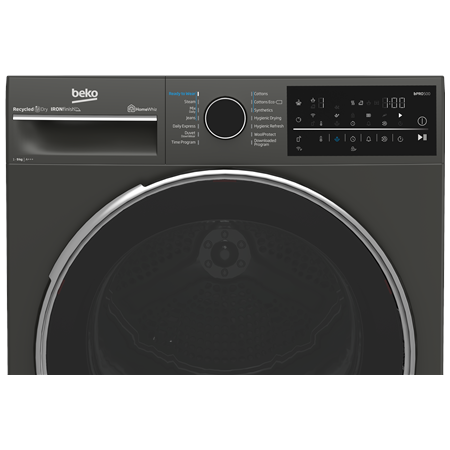 BEKO Dryer Machine | B5T89243M | Energy efficiency class C | Front loading | 9 kg | Heat pump | Digital | Depth 67 cm | Steam fu