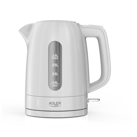Adler Kettle | AD 1380w | Electric | 2200 W | 1 L | Polypropylene | 360° rotational base | White