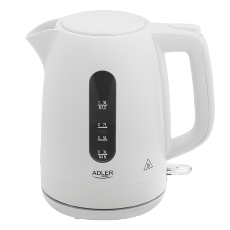 Adler Kettle | AD 1380w | Electric | 2200 W | 1 L | Polypropylene | 360° rotational base | White