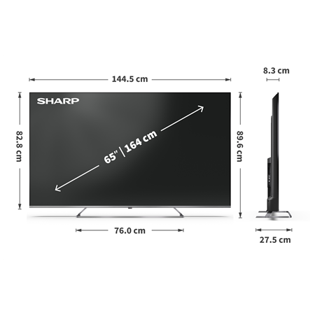 Sharp 4K Ultra HD QLED MiniLED TV | 65JP7265E | 55 | Smart TV | Google TV | UHD