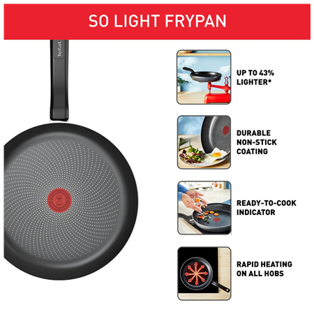 TEFAL Pan | H0560742 | Frying | Diameter 30 cm | Suitable for induction hob | Fixed handle | Black