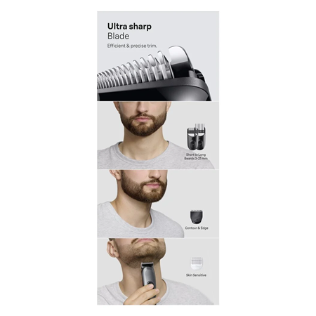 Braun 4-in-1 Grooming Kit | All-in-One Series 3 AIO3500 | Cordless | Number of length steps 14 | Black