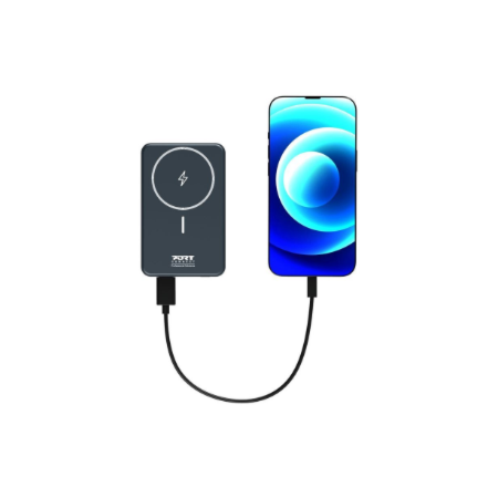 PORT CONNECT | USB-C external battery PD, Wireless Qi2 | 10000 mAh | Blue