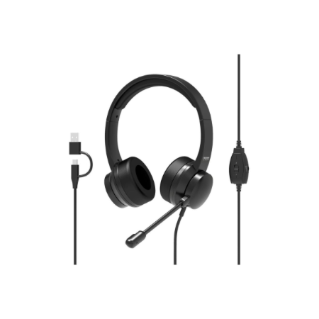 PORT CONNECT | USB Comfortable Stereo Office Microphone Headset | Built-in microphone | Wired | Black