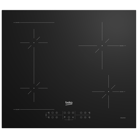 BEKO Hob | HII64200SFMT | Induction | Number of burners/cooking zones 4 | Touch | Timer | Black