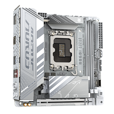 Gigabyte B860I AORUS PRO ICE | Processor family Intel | Processor socket LGA1851 | DDR5 | Supported hard disk drive interfaces S