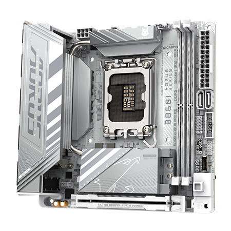 Gigabyte B860I AORUS PRO ICE | Processor family Intel | Processor socket LGA1851 | DDR5 | Supported hard disk drive interfaces S