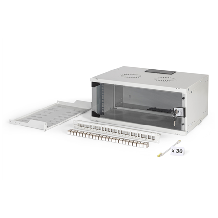 Digitus SOHO Pro network set, 483 mm (19"), 4U, 540 x 400 mm | DN-49200-SET | Light Grey