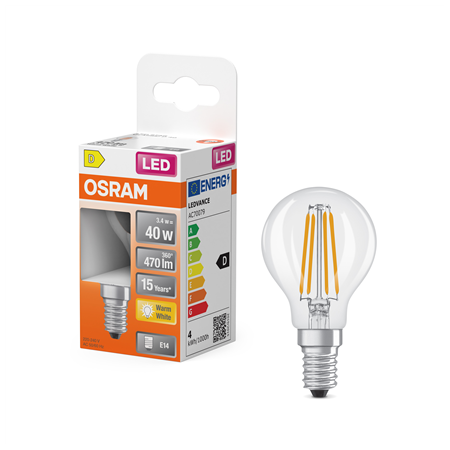 Osram Parathom Classic P Filament | E14 | 3.4 W | Warm White