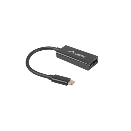 Lanberg USB-C (M) 3.1 to Displayport (F) Adapter cable 15cm, Black | AD-UC-DP-01