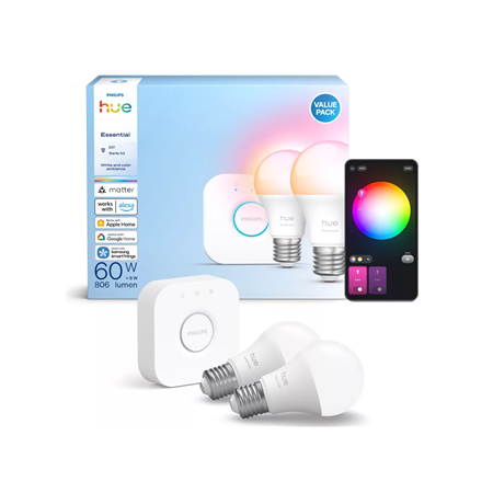 Philips Hue E WCA 806 A60 E27 2kit EU | E27 | 8 W | 16 million colours, White and colour light