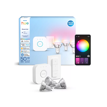 Philips Hue E WCA 345 GU10 3kit SW EU | GU10 | 4.7 W | 16 million colors, White and colored light
