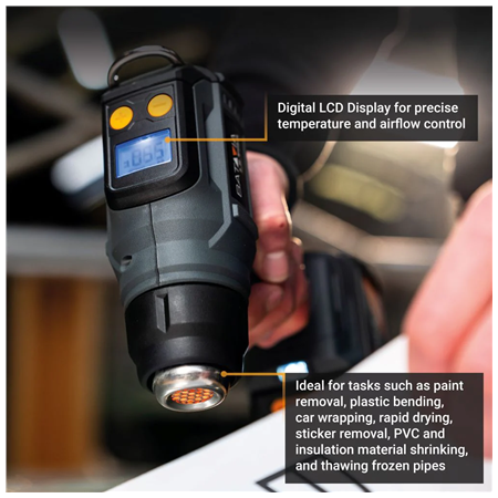 Batavia B.V. 18V Cordless Heat Gun with Digital LCD Display (battery and charger not included)