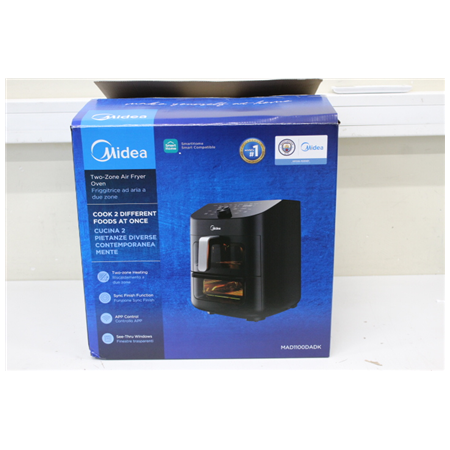 SALE OUT. Midea MAD1100DADK Air fryer digital,Two-zone cavity, 6.4L + 4.4L | Midea Two Zone Airfryer | MAD1100DADK | Power 1850