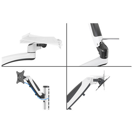 Digitus Wall mount | DA-90451 | Rotate, Swivel | 32 " | Maximum weight (capacity) 8 kg | White/Black