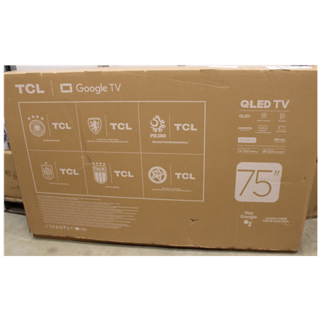 SALE OUT. TCL 4K QLED TV | 75T8C | 75 | Smart TV | Google TV | Black | DAMAGED PACKAGING