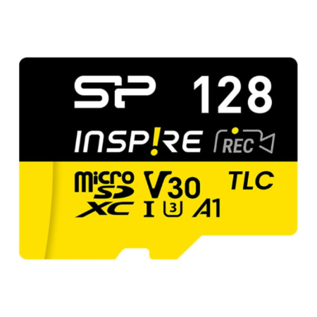 Silicon Power Memory card with adapter | Inspire | 128 GB | microSDXC | Flash memory class C10, UHS-I U3, V30, A2