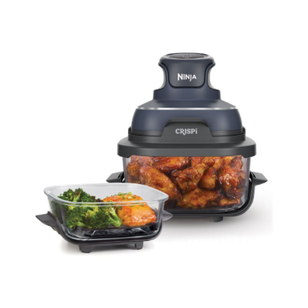 NINJA | 4-in-1 Portable Glass Air Fryer | FN101EUGY Crispi | Power 1700 W | Capacity 3.8 L | Blue/Black