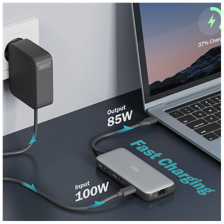 Digitus USB-C docking station, 8-port | DA-70915 | Ethernet LAN (RJ-45) ports 1 | HDMI ports quantity 2