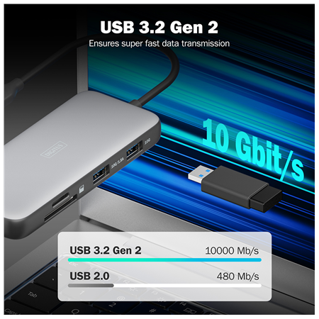Digitus USB-C docking station, 8-port | DA-70915 | Ethernet LAN (RJ-45) ports 1 | HDMI ports quantity 2
