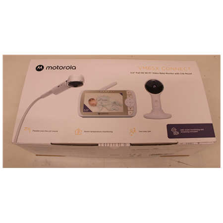 SALE OUT. Motorola VM65X CONNECT 5.0" Full HD Wi-Fi Video Baby Monitor with Crib Mount, White/Gold | SALE OUT. Motorola Full HD