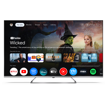 Sharp 4K QLED MiniLED TV | 50JP7265E | 50 | Smart TV | Google TV | UHD | Silver