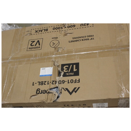 SALE OUT. Lanberg Rack cabinet 19" free-standing 42U/600x1000 (flat pack) with glass door lCD V2 | FF01-6042-12BL | DAMAGED PACK