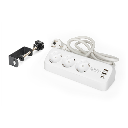 Digitus 3-way office socket strip with 2x USB-A and 1x USB-C connections | DA-70626