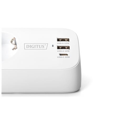 Digitus 3-way office socket strip with 2x USB-A and 1x USB-C connections | DA-70626