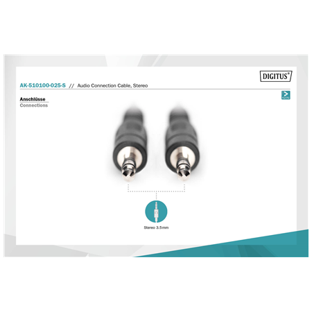 Digitus Audio Connection Cable, Stereo | AK-510100-025-S
