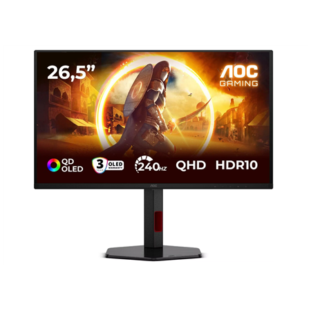 AOC | Q27G4ZDR | 27 " | QD-OLED | QHD | 16:9 | 240 Hz | 0.03 ms | 2560 x 1440 pixels | 400 cd/m² | HDMI ports quantity 2 | Black