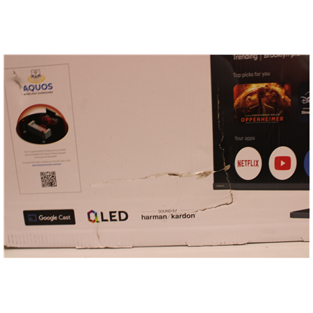 SALE OUT. Sharp 43HR7265E | 43 | Smart TV | Google TV | Black | DAMAGED PACKAGING