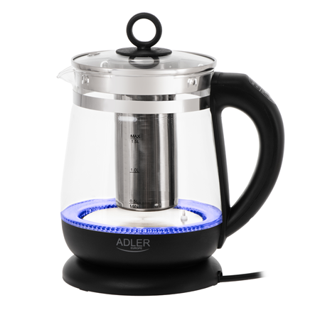 Adler Kettle | AD 1299 | Electric | 2200 W | 1.5 L | Glass | 360° rotational base | Black