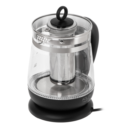 Adler Kettle | AD 1299 | Electric | 2200 W | 1.5 L | Glass | 360° rotational base | Black