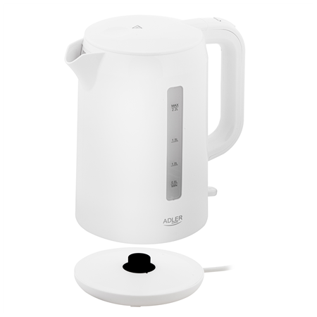 Adler Kettle | AD 1386 | Electric | 1850 W | 2.2 L | Plastic | 360° rotational base | White