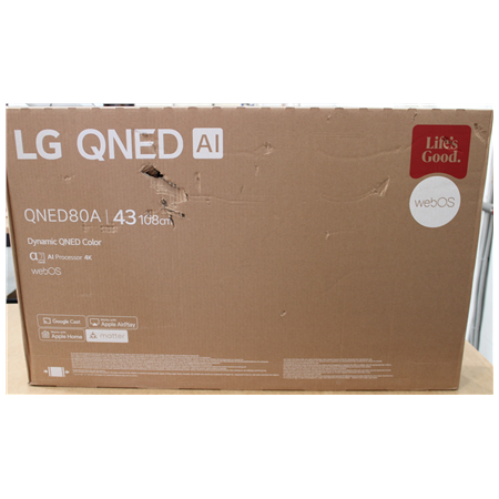SALE OUT. LG 43QNED80A3A | 43 | Smart TV | webOS 25 | UHD | Black | DAMAGED PACKAGING