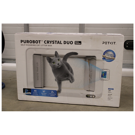 SALE OUT. PETKIT Purobot Crystal Duo with Camera Self-Cleaning Cat Litter Box | White | DAMAGED PACKAGING