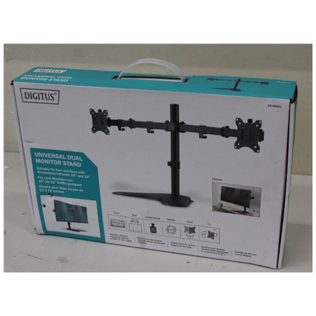 SALE OUT. DIGITUS Dual Monitor Stand | Digitus Desk Mount | DA-90401 | Adjustable Height, Rotate, Swivel | 15-32 " | Maximum wei