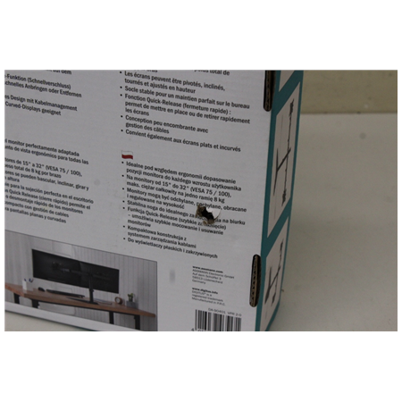 SALE OUT. DIGITUS Dual Monitor Stand | Digitus Desk Mount | DA-90401 | Adjustable Height, Rotate, Swivel | 15-32 " | Maximum wei
