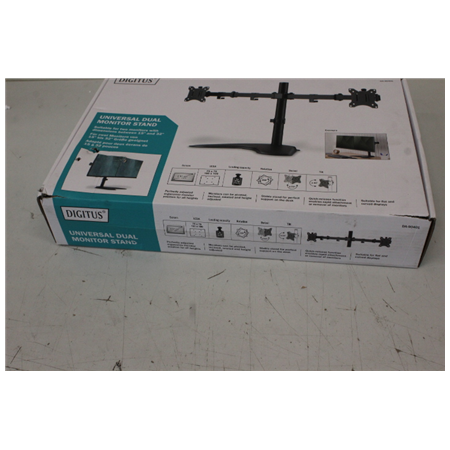 SALE OUT. DIGITUS Dual Monitor Stand | Digitus Desk Mount | DA-90401 | Adjustable Height, Rotate, Swivel | 15-32 " | Maximum wei