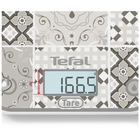 TEFAL Electronic Kitchen Scale | Optiss BC50D6V0 | Graduation 0.5/1 g | Display type LCD | Mozaic Decor