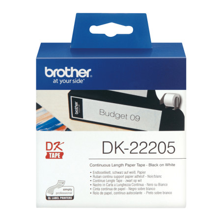 Brother DK-22205 etikečių juostelė Juoda ant baltos